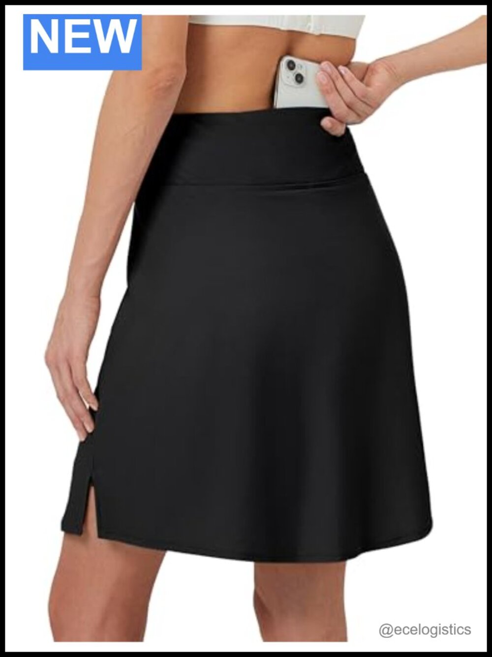 Women's 20" Swim Skort Skirt with Pockets High Waisted Modest Bathing Suit
